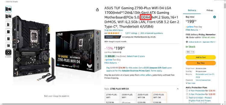 ASUS TUF Gaming Z790-Plus DDR4