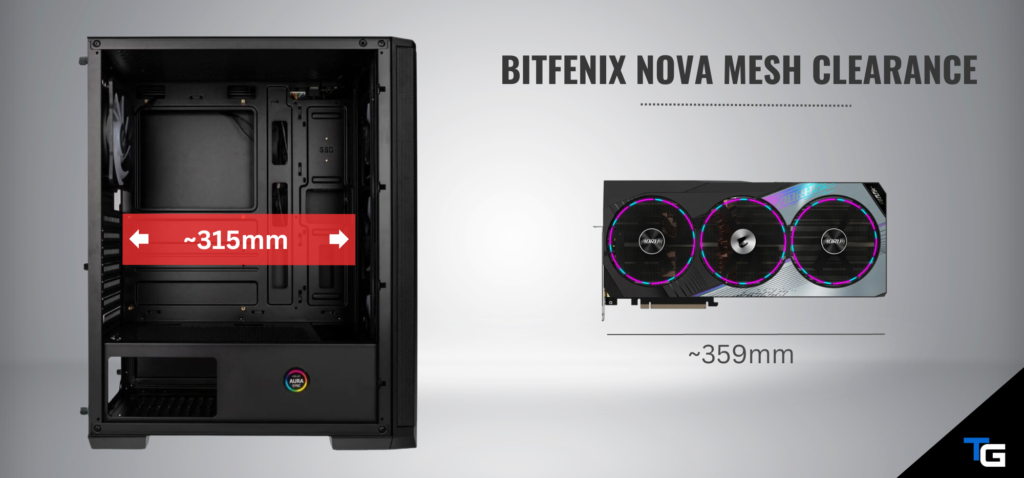 BITFENIX NOVA MESH CLEARANCE