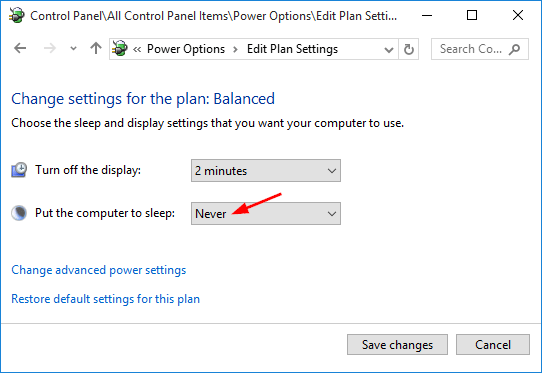 Change Power Saving Settings