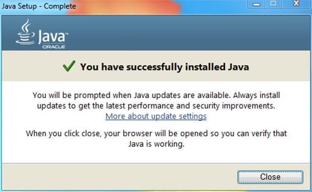 Update Java software for Minecraft