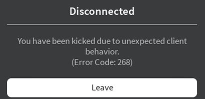 Roblox Error Code 268