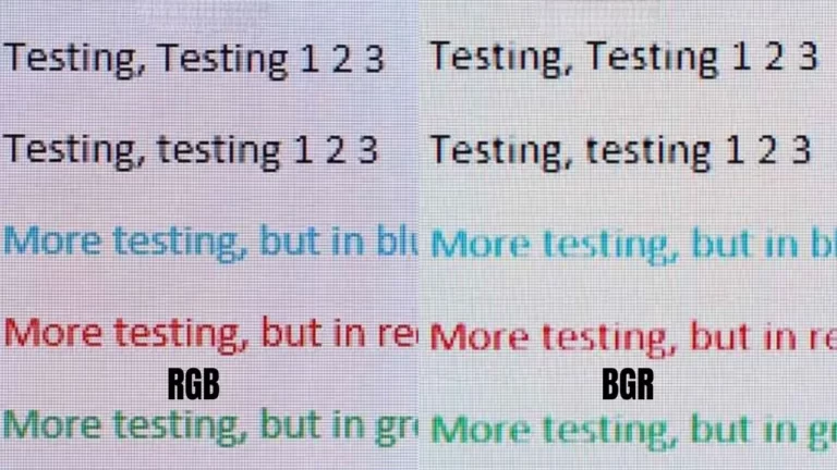 RGB vs BGR Subpixel Layouts